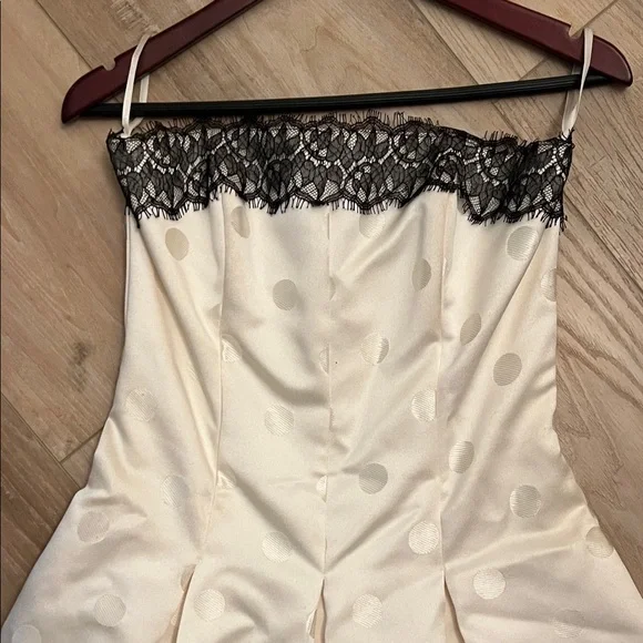 Jessica McClintock Strapless Dress with Black Lace - Picture 4 of 7